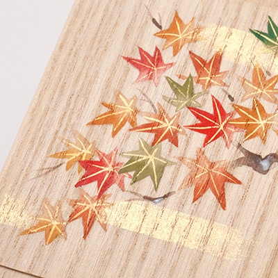 木彫りお盆20 紅葉 5枚セット